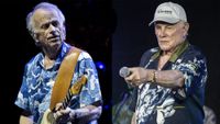 LEFT: Al Jardine, founding member of The Beach Boys, performs onstage with the Pet Sounds Band at The United Theater on Broadway on February 27, 2026 in Los Angeles, California. RIGHT: Mike Love of the Beach Boys performs at t Fox & Friends All-American Summer Concert Series Fox on May 31, 2024 in New York City