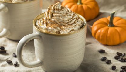 Sweet Autumn Pumpkin Spice Latte Coffee - stock photo
