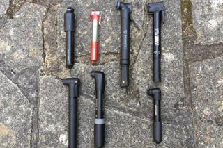 Image shows mini pumps which are essential for bringing on every bike ride.