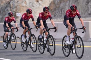INEOS team rider Chris Froome of England R rides during the second stage of the UAE Cycling Tour from Hatta to Hatta Dam on February 24 2020 Photo by GIUSEPPE CACACE AFP Photo by GIUSEPPE CACACEAFP via Getty Images
