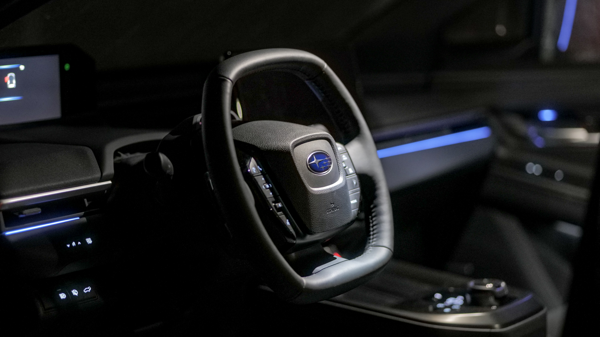 2026 Subaru Solterra steering wheel.
