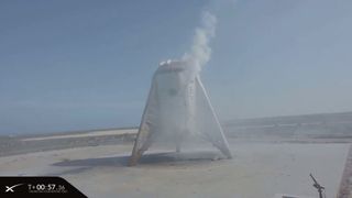 SpaceX launched its Starhopper rocket prototype on its highest flight ever on Aug. 27, 2019. The reusable hopping rocket flew from one pad to the other, with a targeted 500-foot (150 meters) ceiling at SpaceX's South Texas test site near Boca Chica Village.