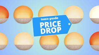 Multiple sunrise alarm clocks on different amber / orange light settings on blue gradient background with Tom's Guide price drop logo