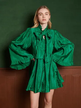 Sister Jane Emerald Bow Mini Dress