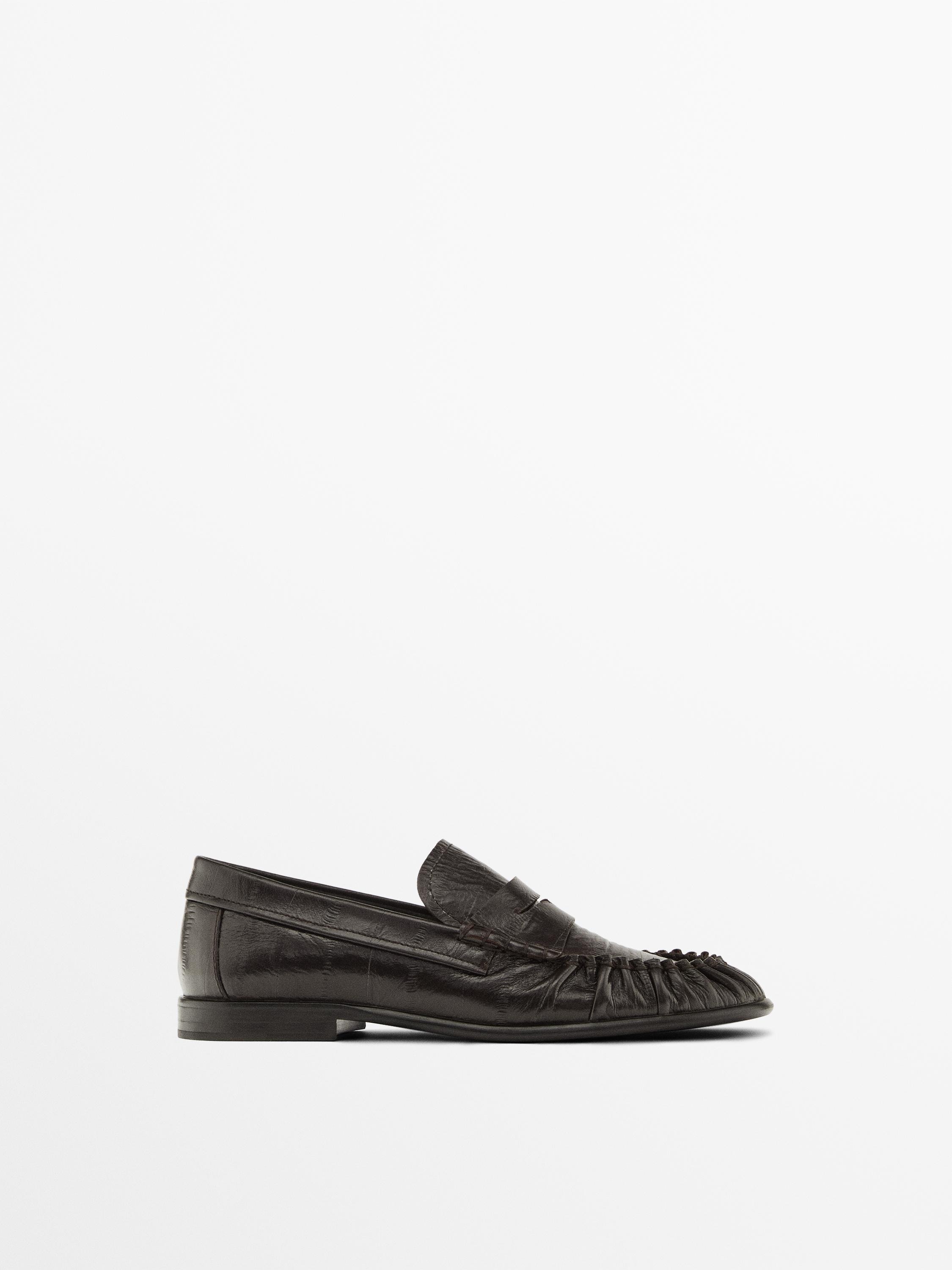 Massimo Dutti, Embossed Leather Loafers