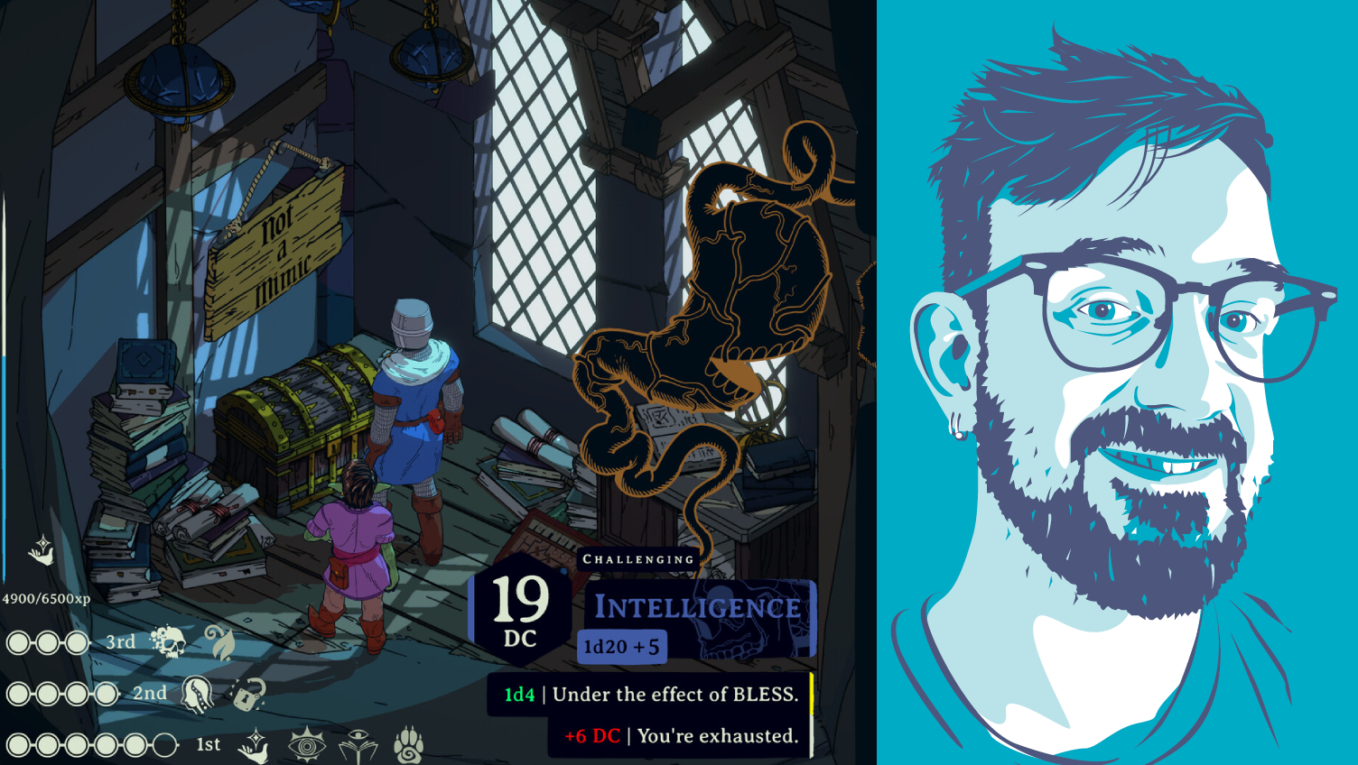 Esoteric Ebb composite with headshot of PC Gamer writer Fraser Brown