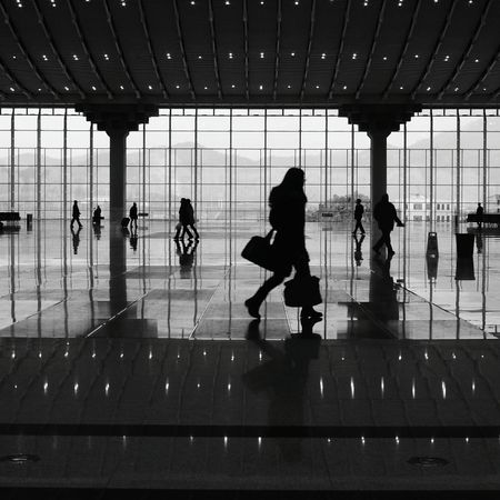 Black, Black-and-white, Monochrome, Monochrome photography, Silhouette, Infrastructure, Architecture, Reflection, Photography, Style, 