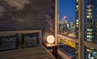 bedroom interior of an apartment in The Sky residential development in New York