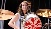 Meg White of The White Stripes during Rock on Scene Festival 2004 - The White Stripes in Concert at St Cloud National Forest in Paris, France.