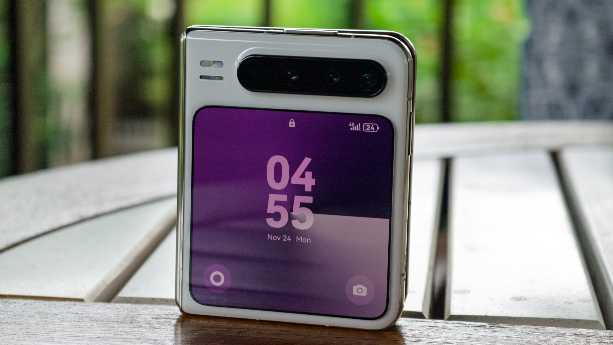 Huawei Pura X in vertical on a table