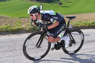 Scott Thwaites on a descent during stage 6 at Tirreno-Adriatico