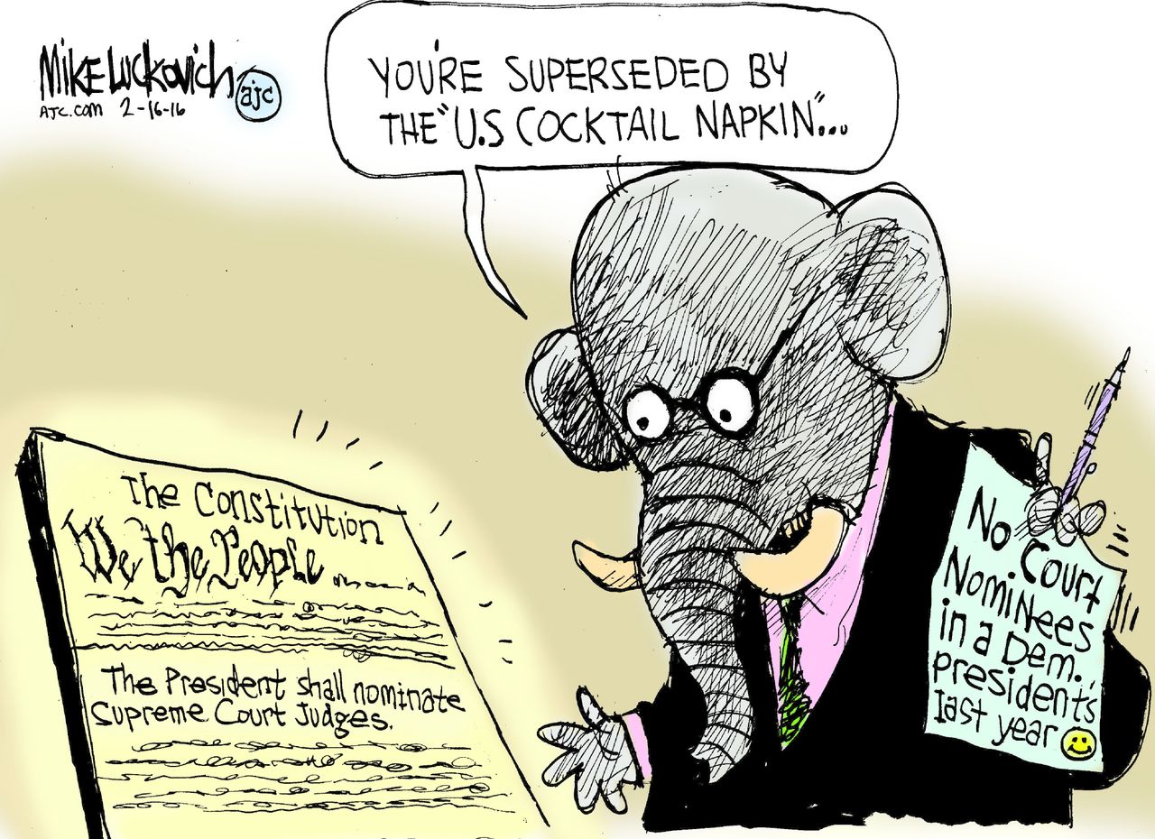 Political Cartoon U.S. GOP Supreme Court confirmation