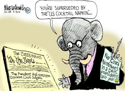 Political Cartoon U.S. GOP Supreme Court confirmation