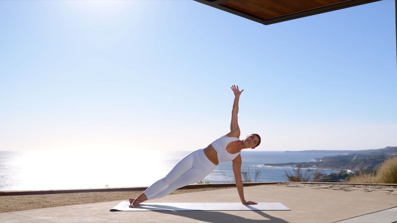 Pilates instructor Bianca Wise demonstrating a 10-minute routine