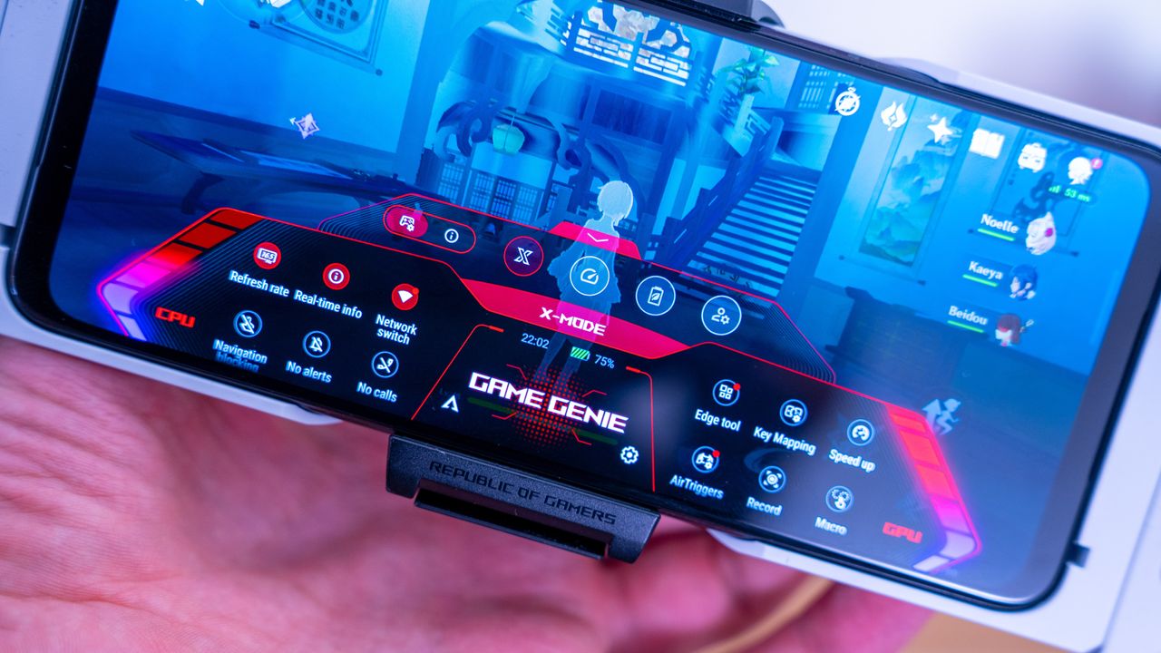 A photo of the Asus ROG Phone 6D Ultimate with MediaTek Dimensity internals