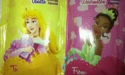 Disney has sparked controversy by plastering its first black princess on packaging for watermelon-flavored candy.