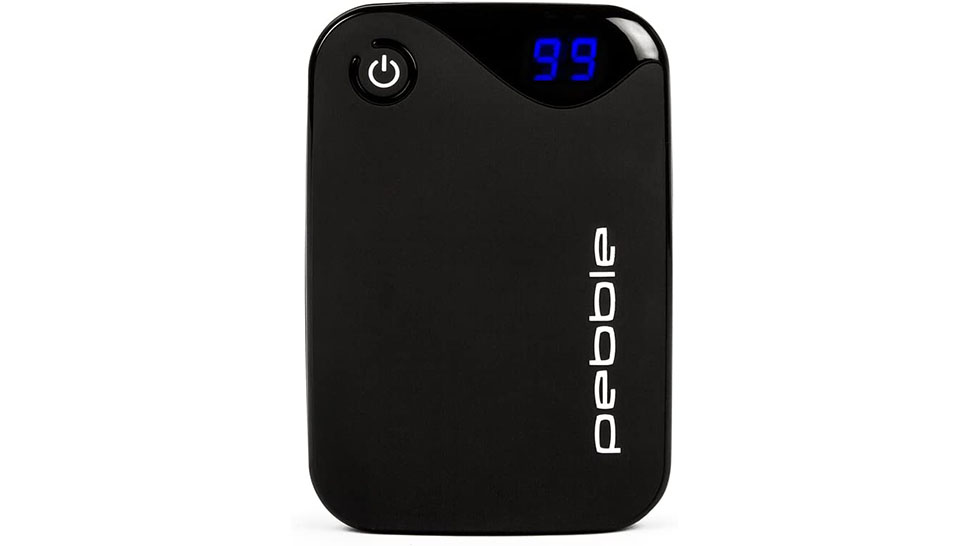 Veho Pebble P1 Pro 10 400 mAh -varavirtalähde valkoista taustaa vasten