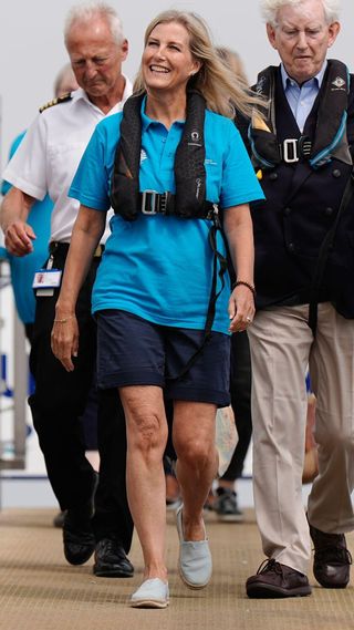 Duchess of Edinburgh arrives at Guernsey harbour to join crew aboard the Ocean Youth Trust South's vessel the Prolific