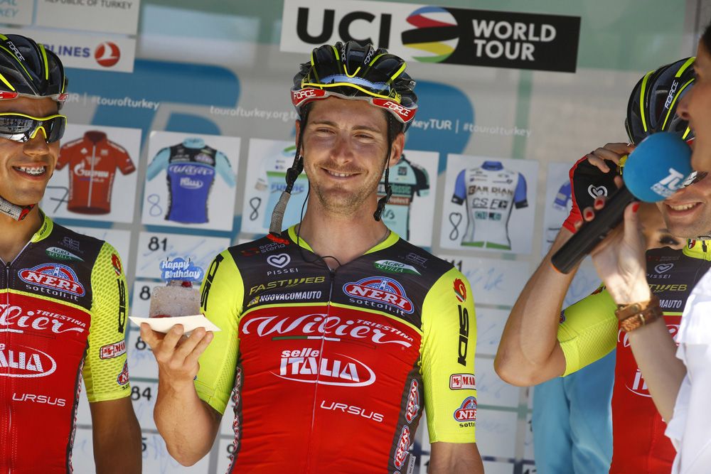 Manuel Belletti celebrated his birthday at the sign-on podium