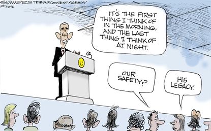 Political cartoon U.S. Barack Obama legacy