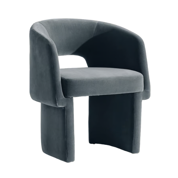 Soho Home, Morrell Dining Chair, Velvet, Grey Blue