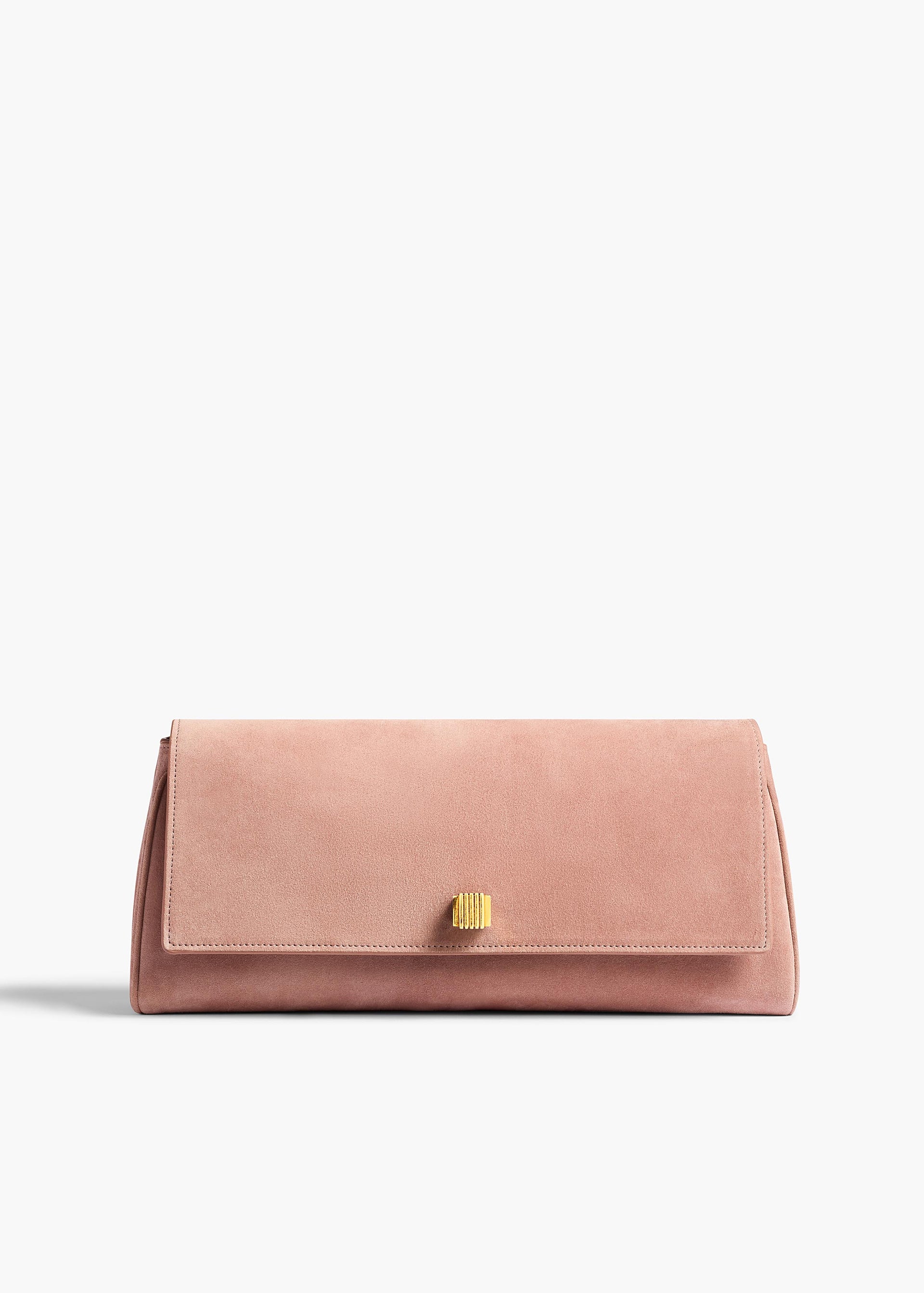 Audrey Clutch in Dusty Pink Suede - O/s / Dusty Pink / 100%calfskin