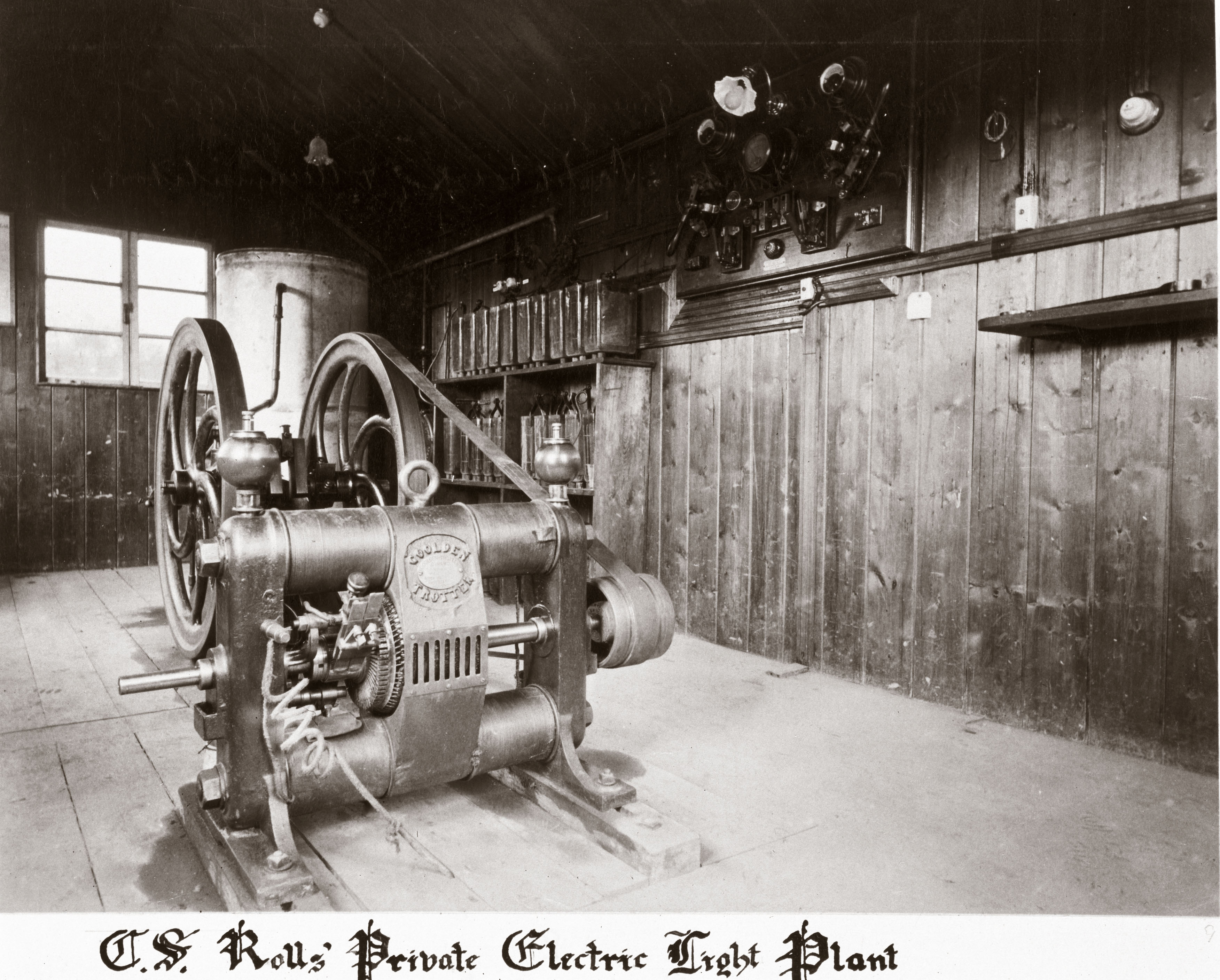 Charles Rolls built his own generator &amp;mdash;&amp;nbsp;an &#039;electric light plant&#039; as he called it &amp;mdash;&amp;nbsp;at his family home in Monmouth in 1894