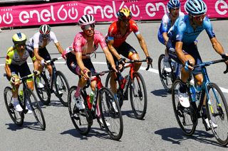 Giro d'Italia 2022 - 105th Edition - 14th stage Santena - Torino 147Â km - 21/05/2022 - Domenico Pozzovivo (ITA - IntermarchÃ© - Wanty - Gobert MatÃ©riaux) - Juan Pedro Lopez (ESP - Trek - Segafredo) - Vincenzo Nibali (ITA - Astana Qazaqstan Team) - photo Luca Bettini/SprintCyclingAgencyÂ©2022