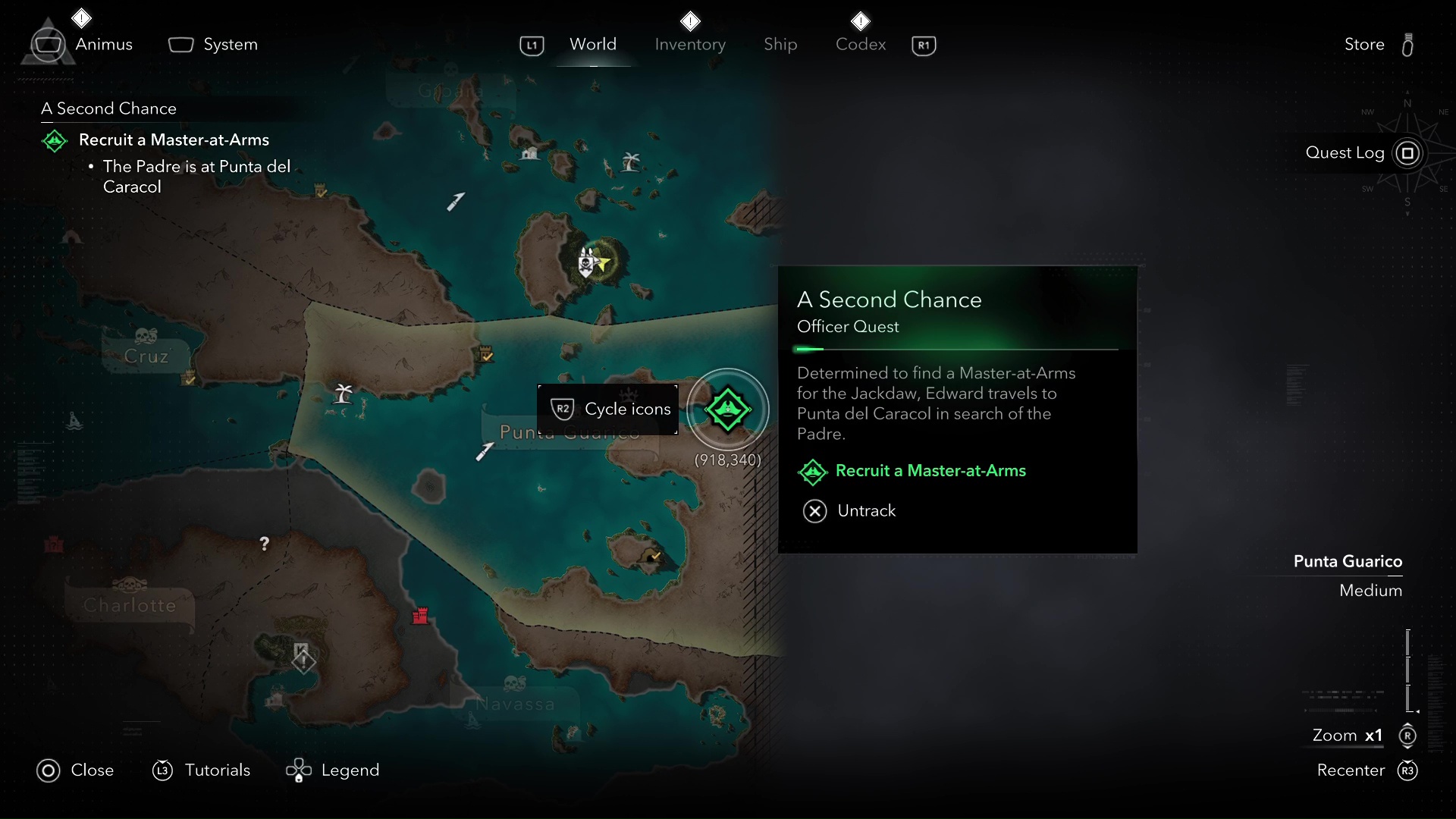 This Officer Quest marks where to find the Padre in Black Flag Resynced