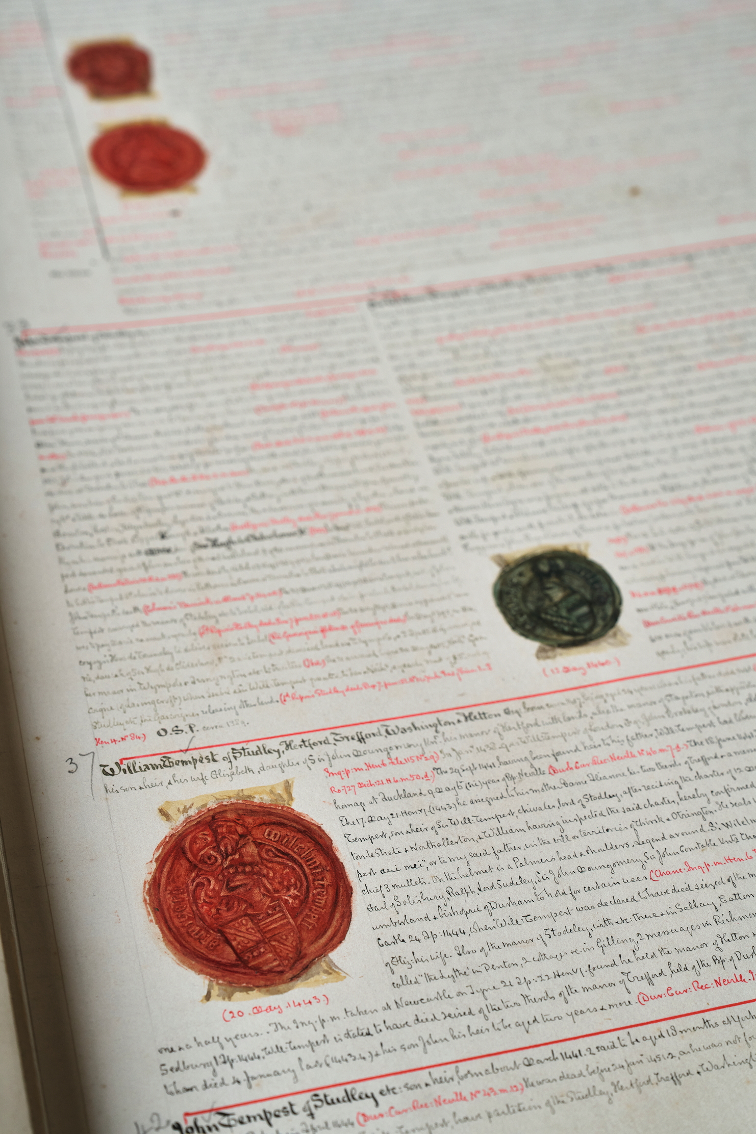 A vellum document at Broughton Hall, owned by Roger Tempest