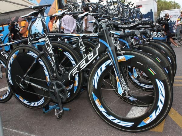 Garmin-Slipstream's Felt DA bicycles at the ready.