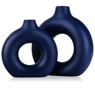 Navy Blue Vase Decor