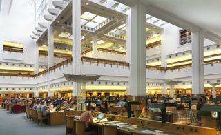 Library's cavernous reading rooms.