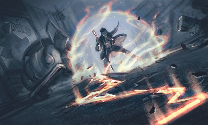 A sketch for book cover art by Dan Dos Santos