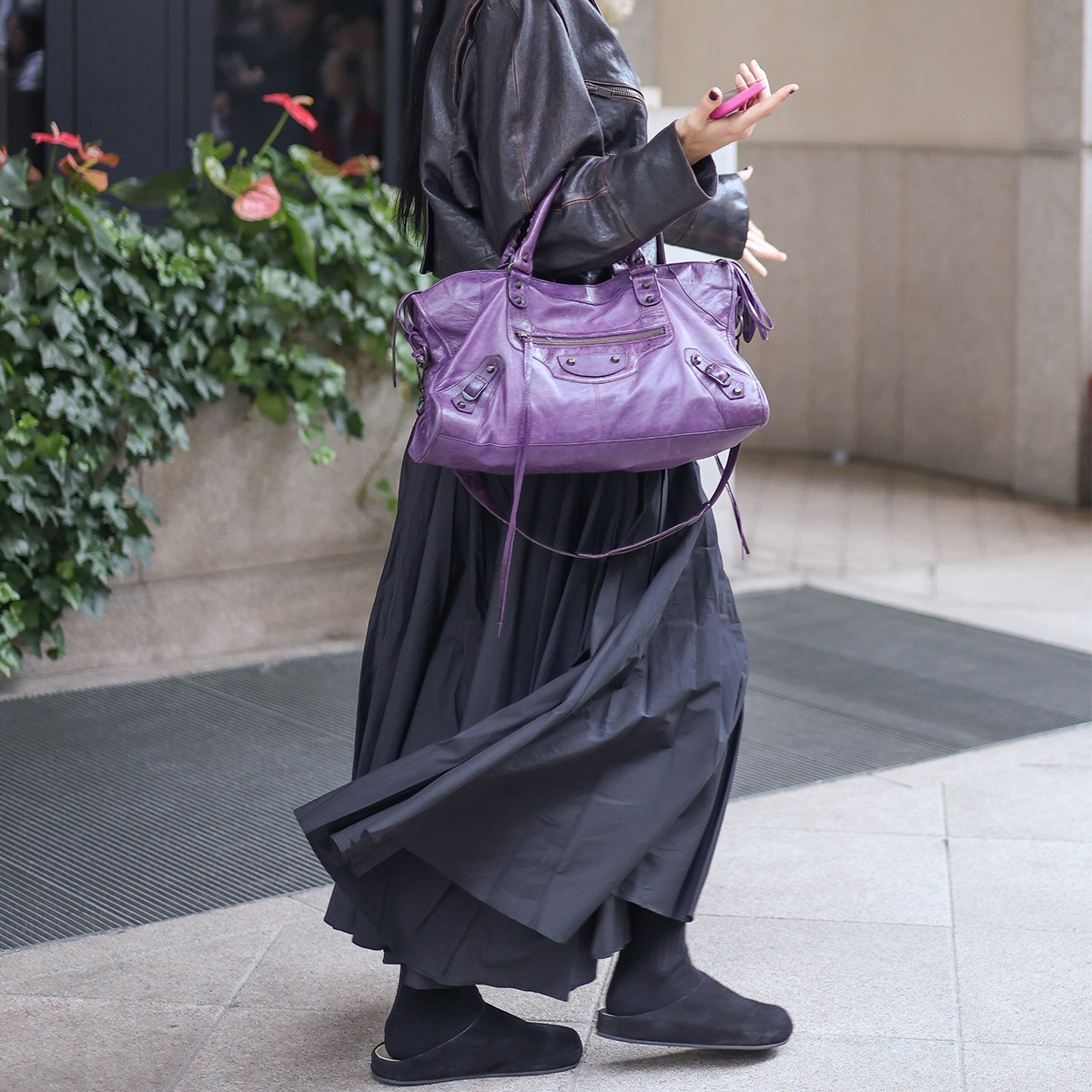 Amelia Gray wearing clogs.