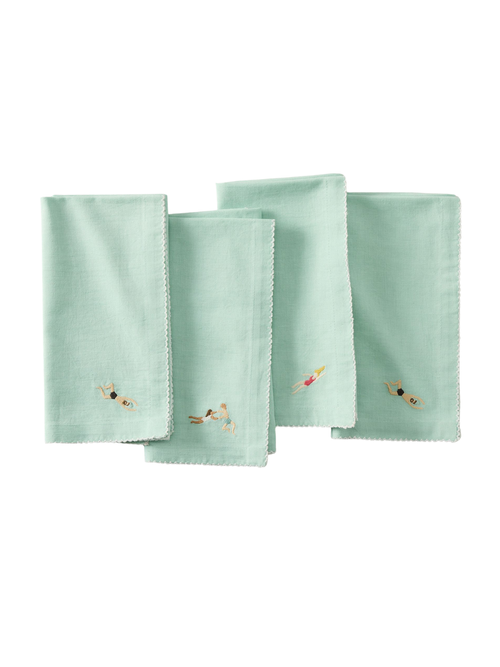 Beach Embroidered Napkin Set of 4