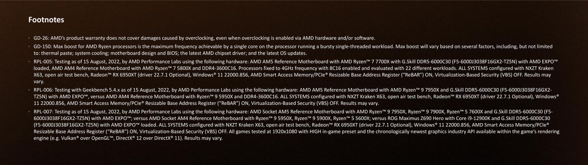 Ryzen 7000 test notes