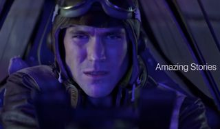 Amazing Stories a pilot bathed in purple light