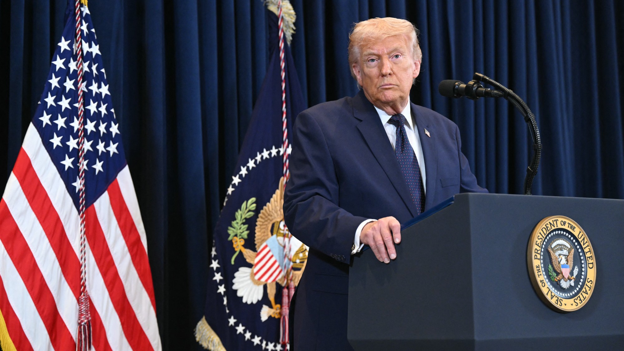 Donald Trump gives address