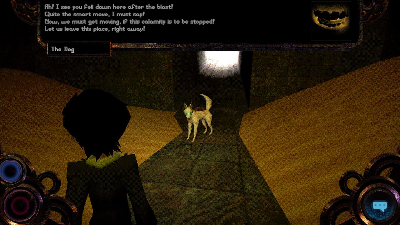 psychopomp 2 conversation with dog amid sand dunes