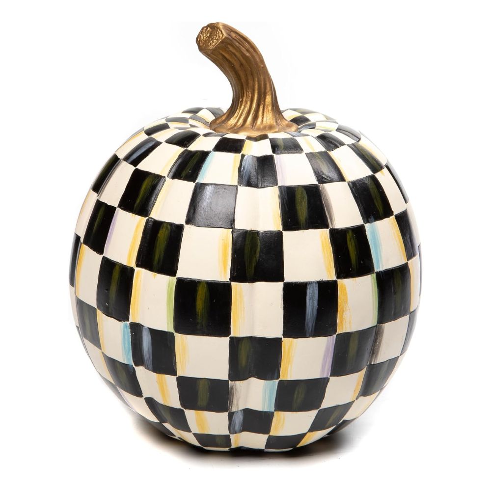 MACKENZIE-CHILDS Small Decorative Checkerboard Pumpkin