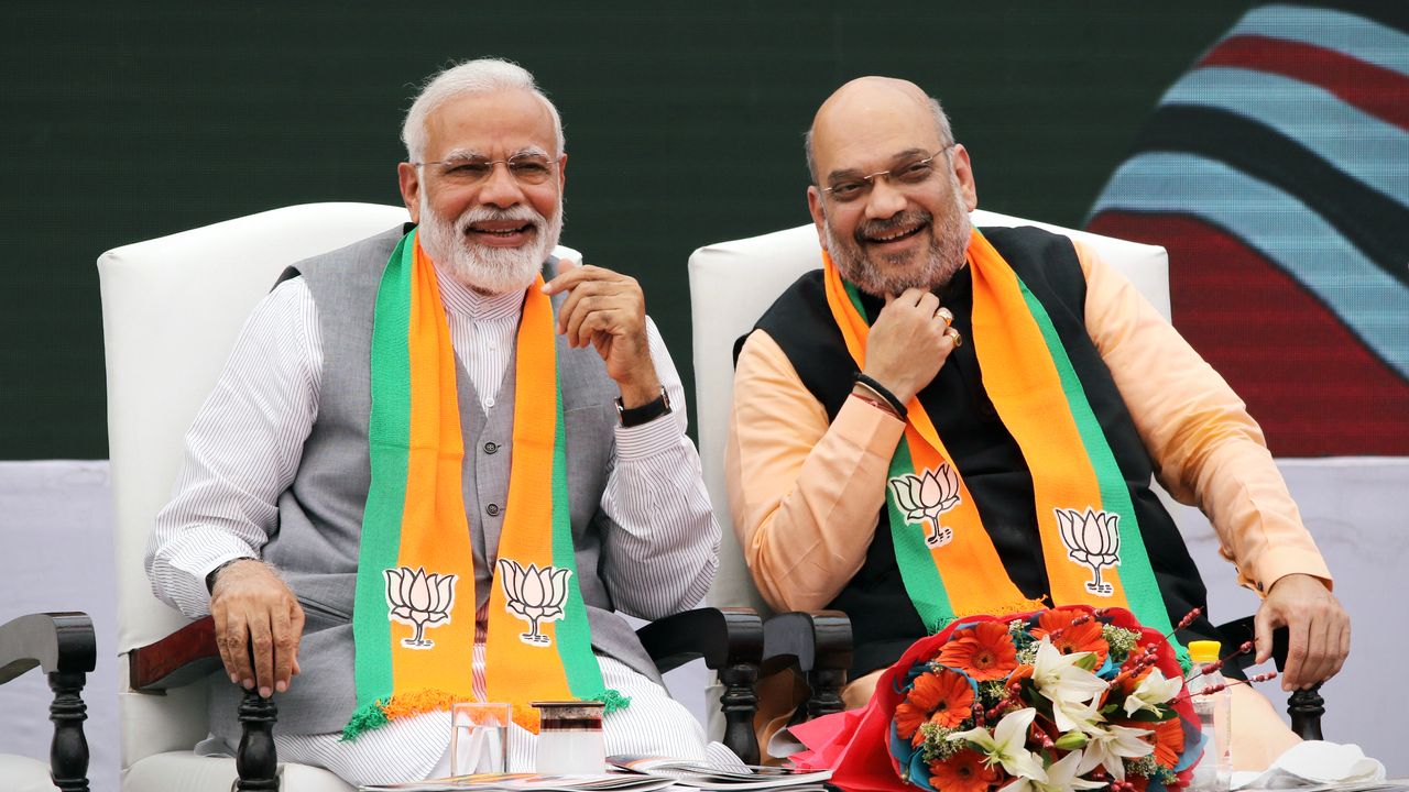 India&#039;s Narendra Modi and Amit Shah in 2019