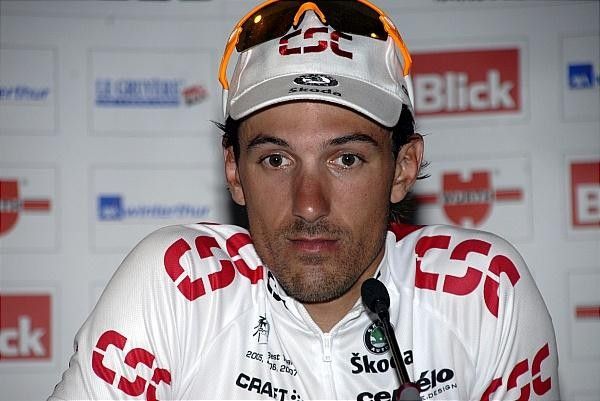 Swiss Fabian Cancellara (Team CSC) in the post-race press conference.