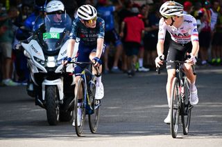 Tour de France 2024 stage 2: Jonas Vingegaard (Team Visma-Lease a Bike) and Tadej Pogacar (UAE Team Emirates) attack on stage 2