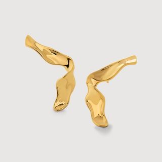 Große Ohrstecker „The Wave“ aus Gold-Vermeil