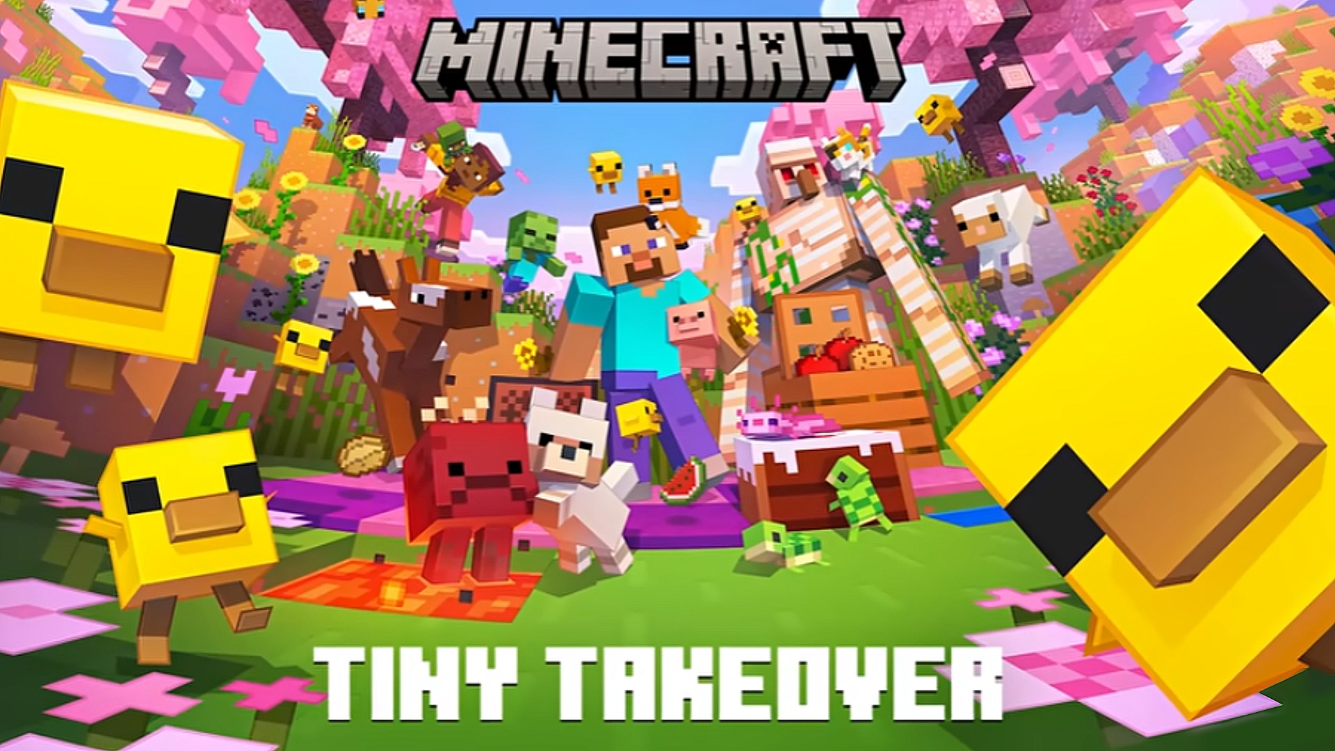 Steve walks among a menagerie of baby mobs in the next Minecraft update, 26.1