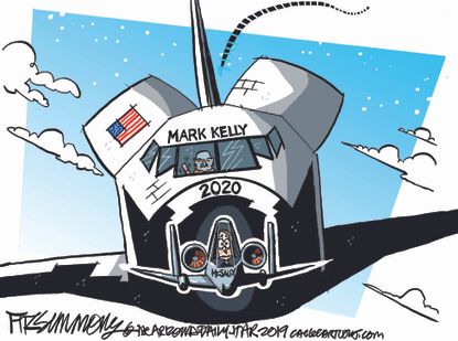 Political Cartoon U.S. Mark Kelly 2020 presidential election