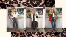 composite image of Antonia Kraskowski wearing three leopard print outfits