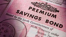 Close-up of a Premium Bonds slip