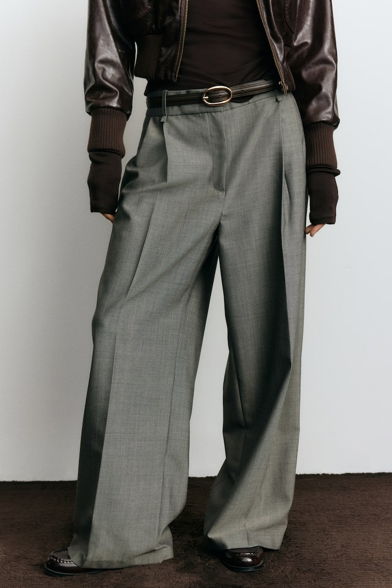 Wool-Blend Tailored Trousers